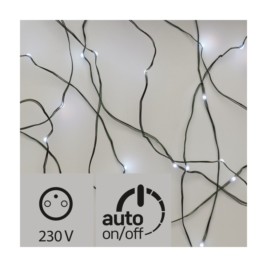 LED Venkovní vánoční řetěz 40xLED 9m IP44 studená bílá