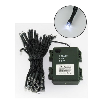 LED Venkovní vánoční řetěz 50xLED/2 funkce 5,4m IP44 studená bílá