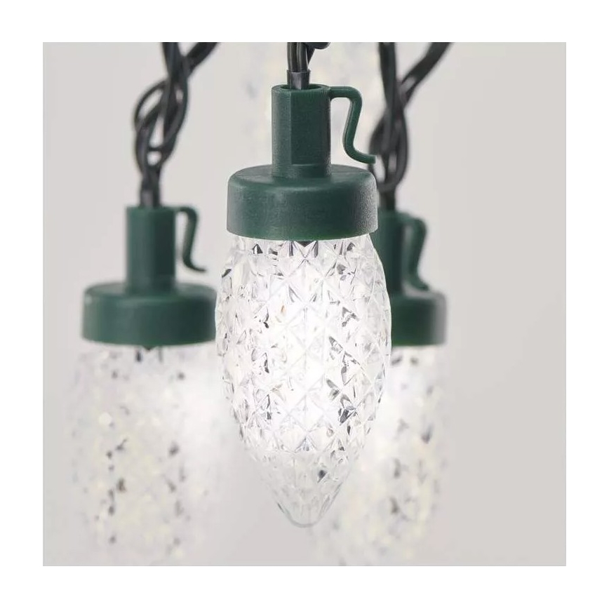 LED Venkovní vánoční řetěz 50xLED/8 funkcí 14,8 m IP44 studená bílá