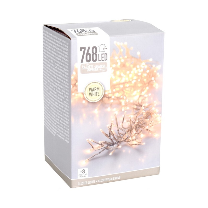 LED Venkovní vánoční řetěz 768xLED/230V/8 funkcí 8,5 m IP44 teplá bílá