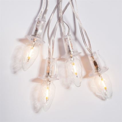 LED Venkovní vánoční řetěz CONE FILAMENT 20xE10 19m čirá/teplá bílá IP44, Vyrobeno v ČR