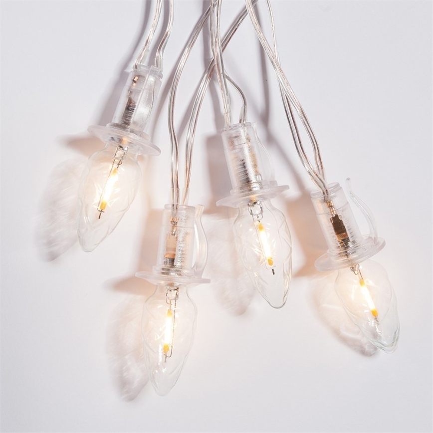 LED Venkovní vánoční řetěz CONE FILAMENT 20xE10 19m čirá/teplá bílá IP44, Vyrobeno v ČR