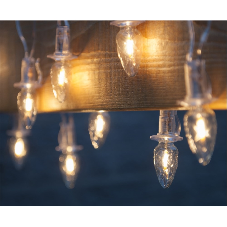 LED Venkovní vánoční řetěz CONE FILAMENT 20xE10 19m čirá/teplá bílá IP44, Vyrobeno v ČR