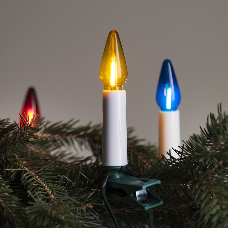 LED Venkovní vánoční řetěz FELICIA FILAMENT 20xE10 19m barevná/teplá bílá IP44, Vyrobeno v ČR