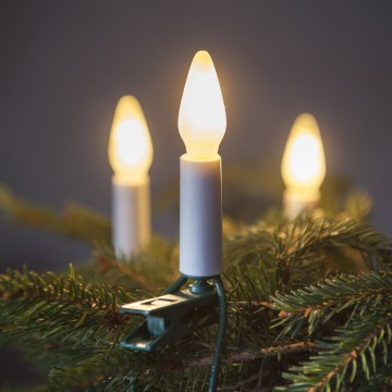 LED Venkovní vánoční řetěz FELICIA FILAMENT 20xE10 19m bílá/teplá bílá IP44, Vyrobeno v ČR