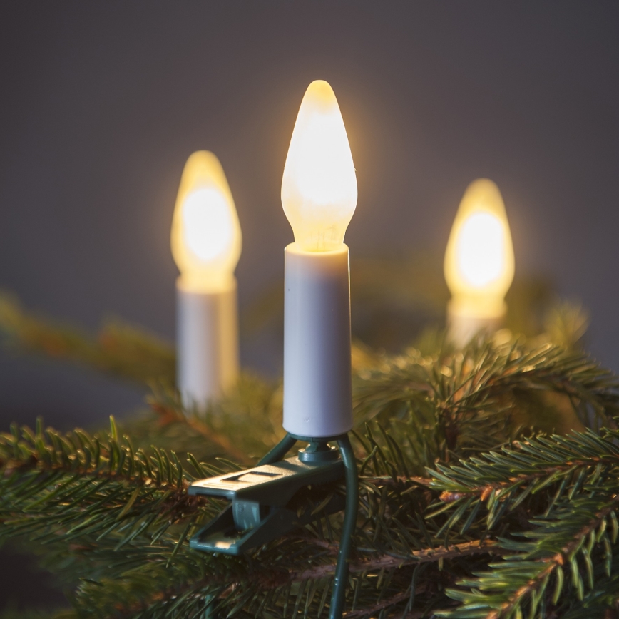 LED Venkovní vánoční řetěz FELICIA FILAMENT 20xE10 19m bílá/teplá bílá IP44, Vyrobeno v ČR