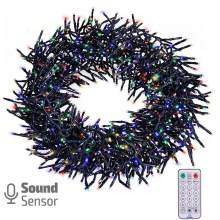LED Venkovní vánoční řetěz se zvukovým senzorem 576xLED/8 funkcí 8m IP44 multicolor + dálkové ovládání