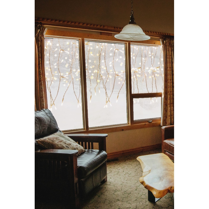 LED Venkovní vánoční závěs CURTAIN 360xLED/3,6W/230V 2x2 m IP44 teplá bílá