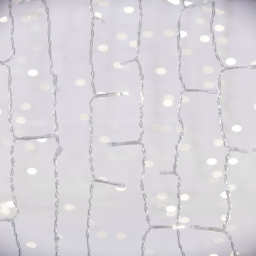 LED Venkovní vánoční závěs CURTAIN 480xLED/8,4W/230V 3x3 m IP44 studená bílá