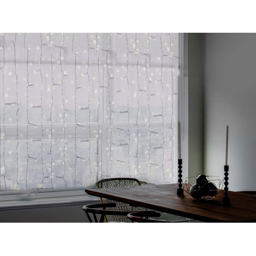 LED Venkovní vánoční závěs CURTAIN 480xLED/8,4W/230V 3x3 m IP44 studená bílá