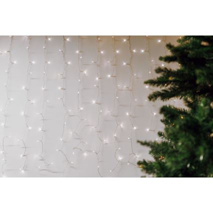 LED Venkovní vánoční závěs CURTAIN 480xLED/8,4W/230V 3x3 m IP44 studená bílá