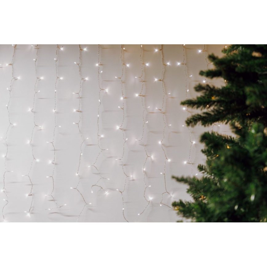 LED Venkovní vánoční závěs CURTAIN 480xLED/8,4W/230V 3x3 m IP44 studená bílá