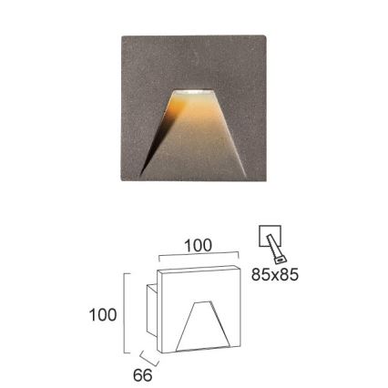 LED Venkovní vestavné svítidlo SPACE LED/4W/230V IP65 šedá