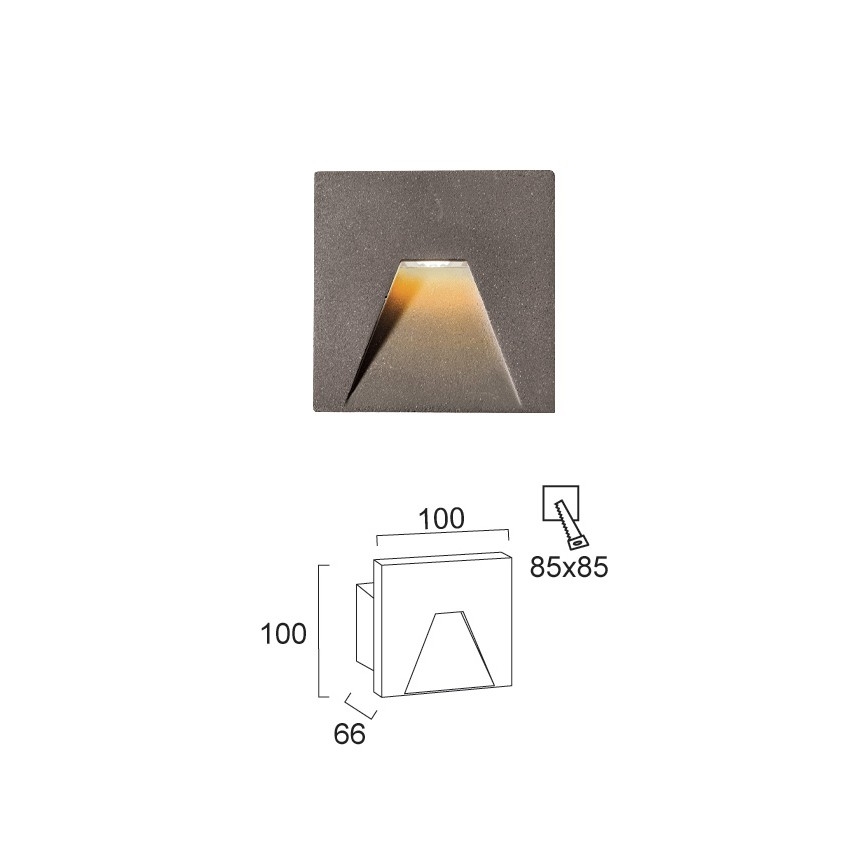 LED Venkovní vestavné svítidlo SPACE LED/4W/230V IP65 šedá