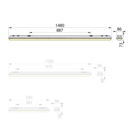 Brilum OP-ML1548-40 - LED zářivkové svítidlo MARENA LINX 150 LED/48W/230V IP65