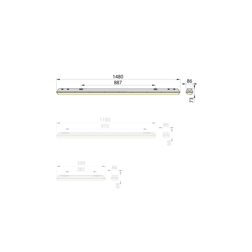 Brilum OP-ML1548-40 - LED zářivkové svítidlo MARENA LINX 150 LED/48W/230V IP65