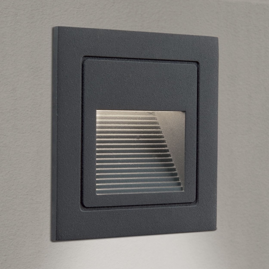 LED Vestavné svítidlo LORO LED/2W/230V IP65 antracit