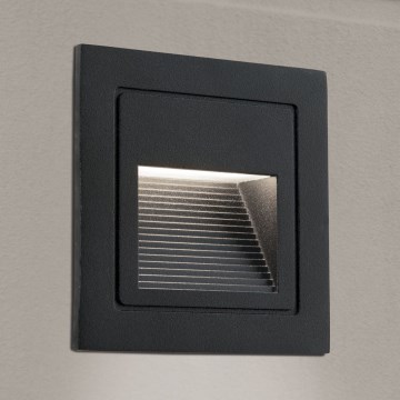 LED Vestavné svítidlo LORO LED/2W/230V IP65 černá