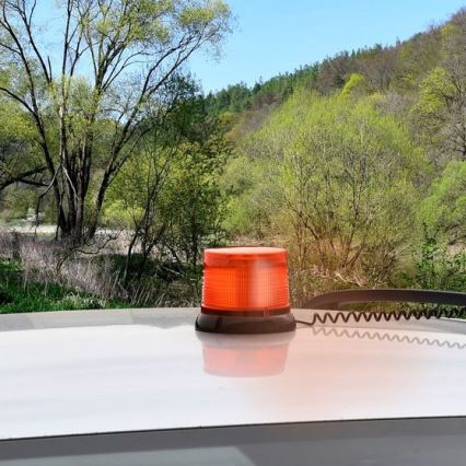 LED Výstražný maják na magnet LED/20W/12-24V oranžová