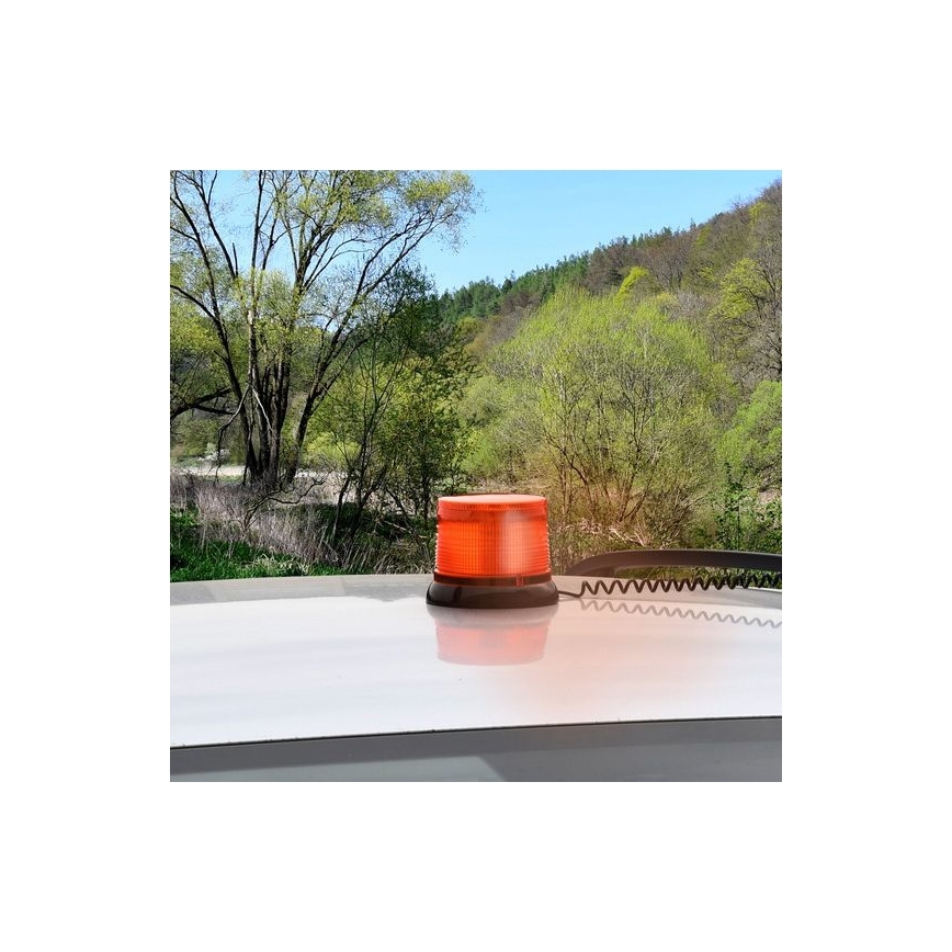 LED Výstražný maják na magnet LED/20W/12-24V oranžová