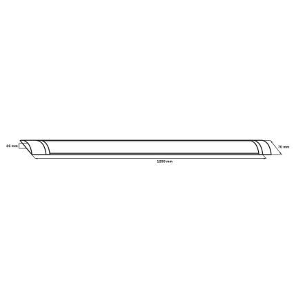 LED Zářivkové svítidlo LED/36W/230V 4000K 120 cm černá