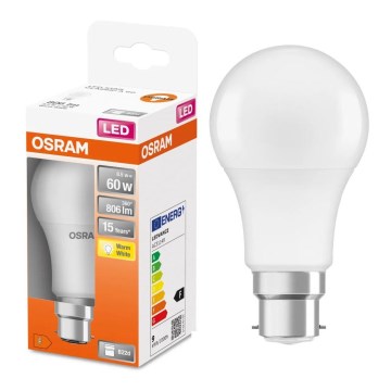LED Žárovka A60 B22d/8,5W/230V 2700K - Osram