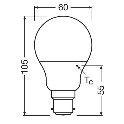 LED Žárovka A60 B22d/8,5W/230V 2700K - Osram