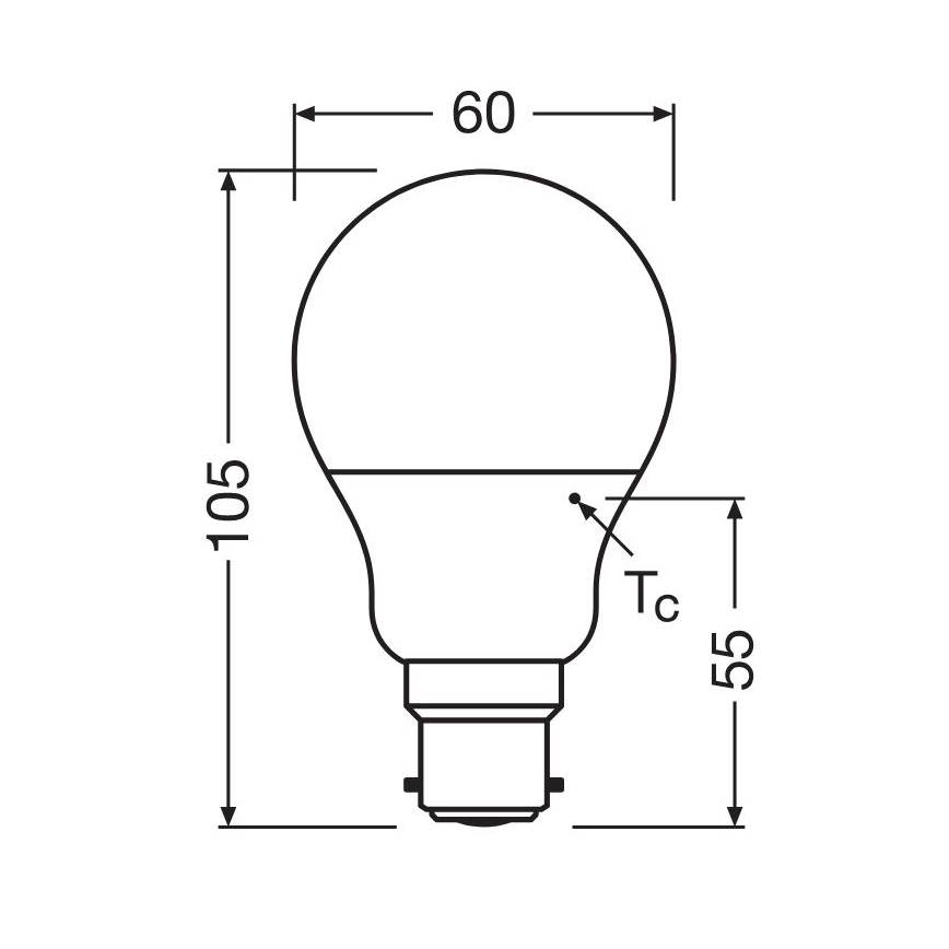 LED Žárovka A60 B22d/8,5W/230V 2700K - Osram