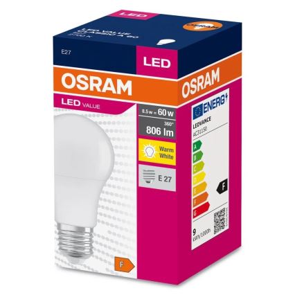 LED Žárovka A60 E27/8,5W/230V 2700K - Osram