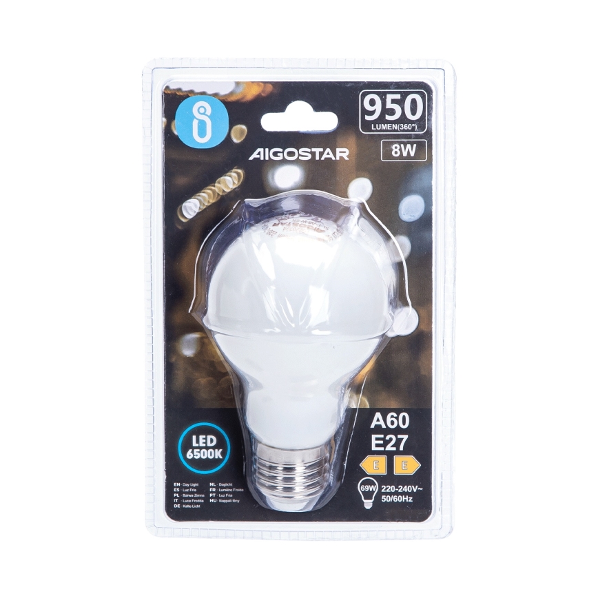 LED Žárovka A60 E27/8W/230V 330° 6500K - Aigostar