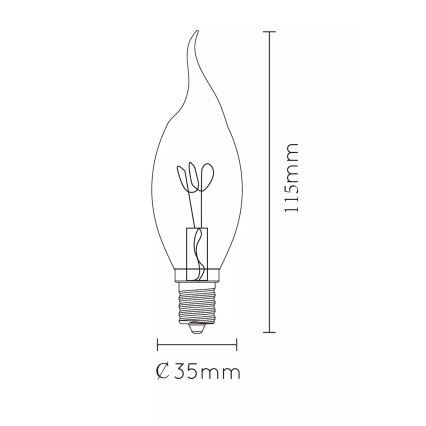 LED Žárovka AMBER E14/3W/230V 2200K - Lucide 49036/03/62
