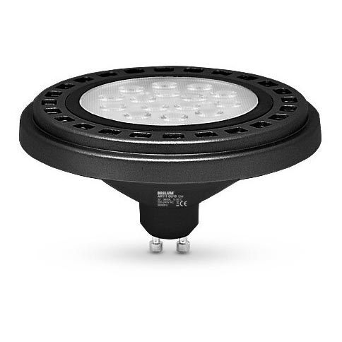 LED Žárovka AR111 GU10/12W/230V 4000K černá 30° | rent.cz