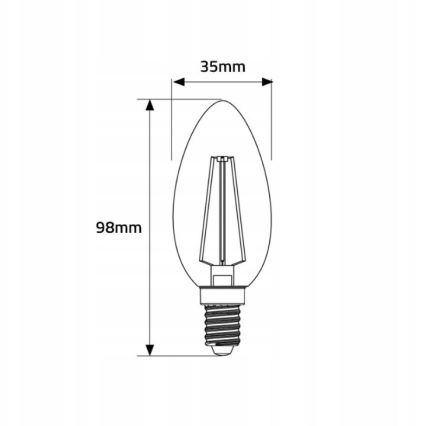 LED Žárovka C35 E14/4W/230V 2500K