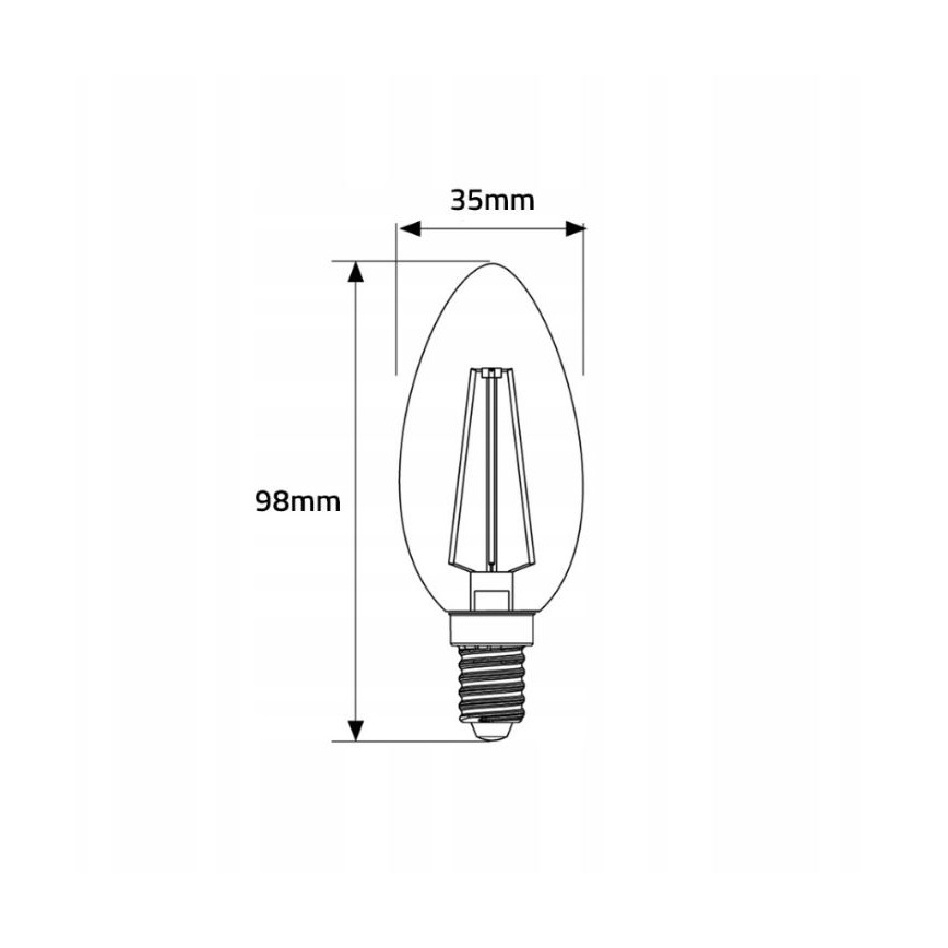 LED Žárovka C35 E14/4W/230V 2500K