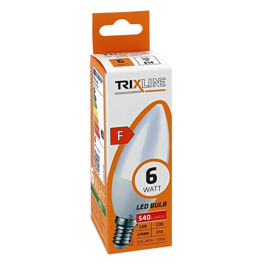 LED Žárovka C35 E14/6W/230V 2700K