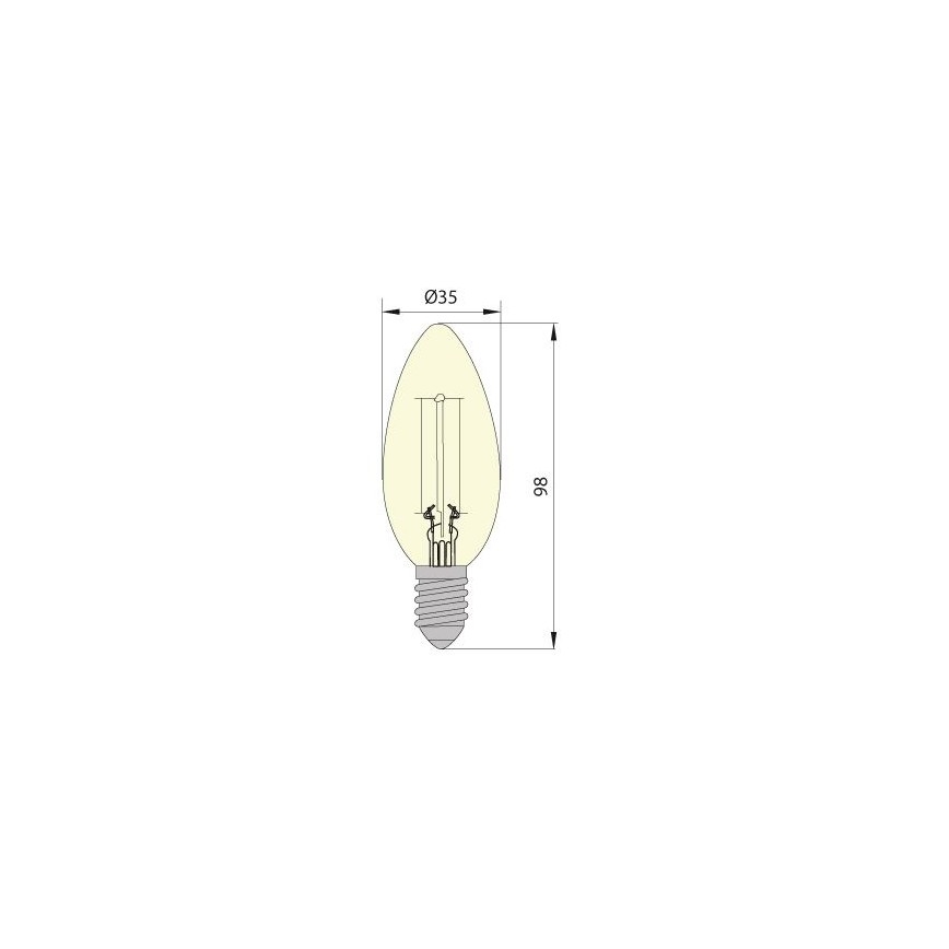 LED Žárovka CLASIC AMBER C35 E14/5W/230V 2200K -  Brilagi