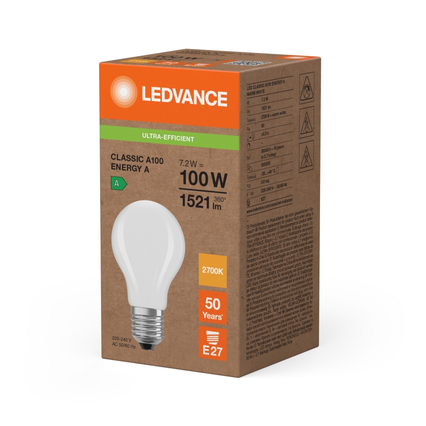 LED Žárovka CLASSIC FILAMENT A60 E27/7,2W/230V 2700K - Ledvance
