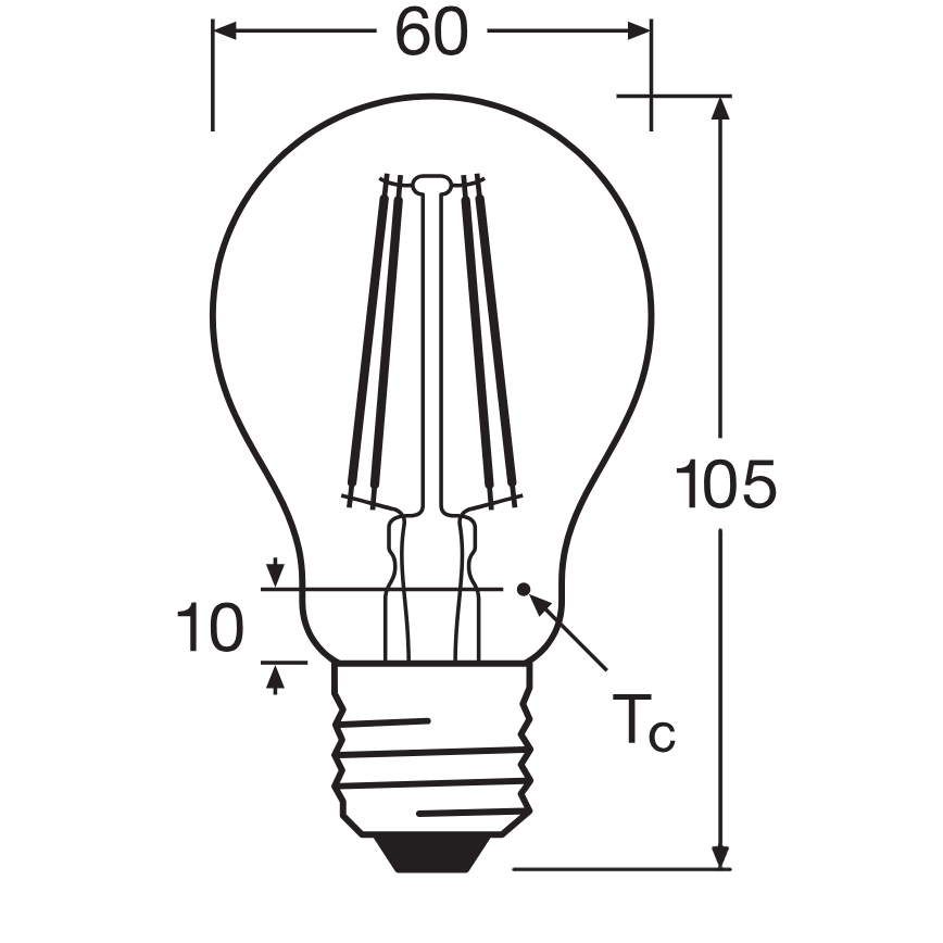 LED Žárovka CLASSIC FILAMENT A60 E27/7,5W/230V 2700K - Ledvance