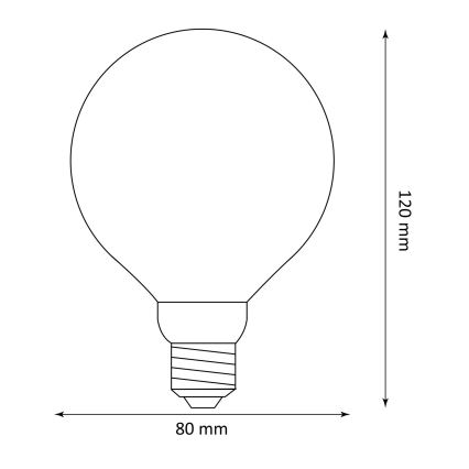 LED Žárovka DECO VINTAGE G80 E27/4W/230V 1800K