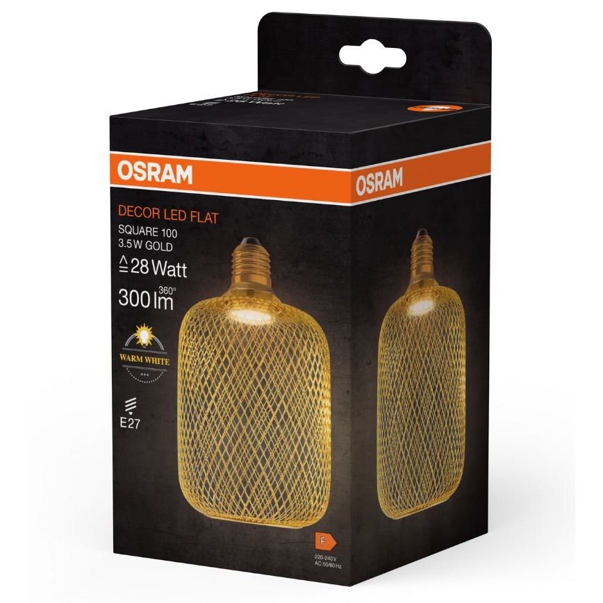 LED Žárovka DECOR FLAT E27/3,5W/230V 2700K zlatá - Osram