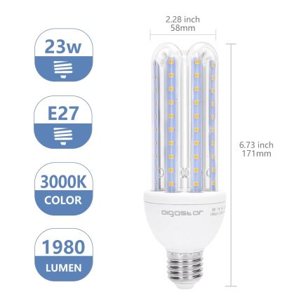 LED Žárovka E27/23W/230V 3000K - Aigostar