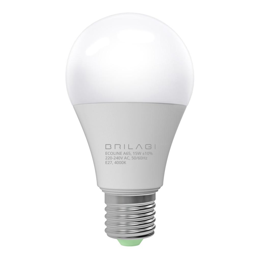 LED Žárovka ECOLINE A65 E27/15W/230V 4000K - Brilagi