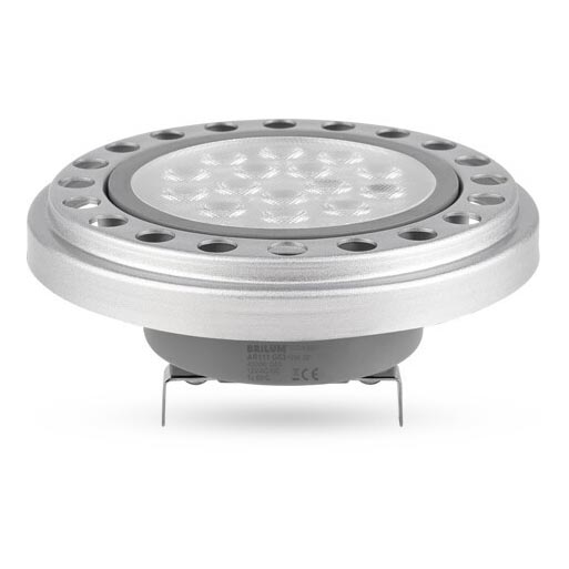 LED Žárovka ECOLINE AR111 G53/12W/12V 3000K 30° stříbrná - Brilagi
