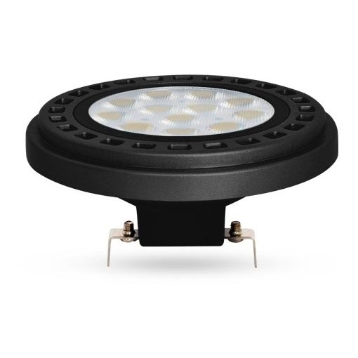 LED Žárovka ECOLINE AR111 G53/12W/12V 4000K 30° černá - Brilagi