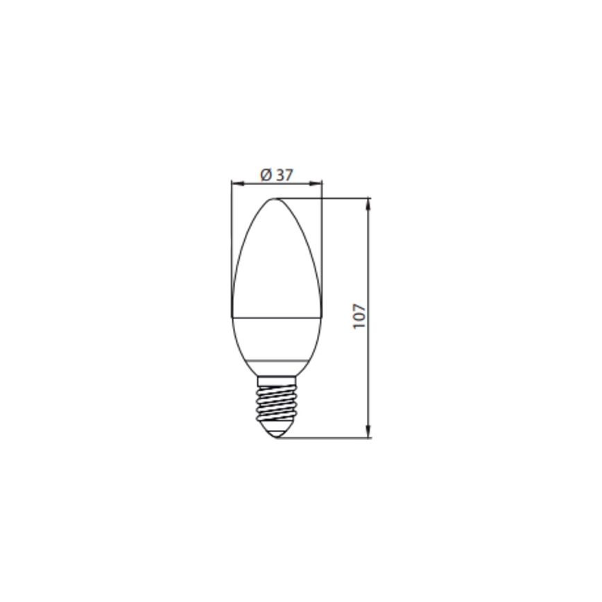 LED Žárovka ECOLINE C37 E14/7W/230V 4000K -  Brilagi