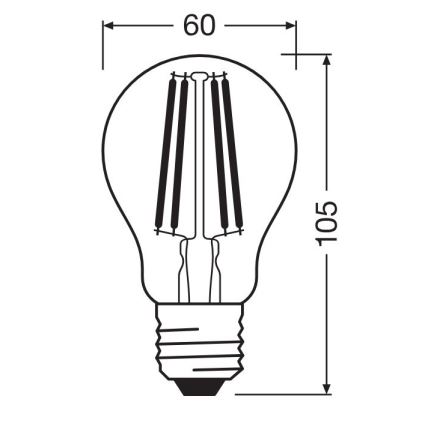 LED Žárovka FILAMENT A100 E27/11W/230V 2700K - Osram