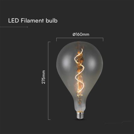 LED Žárovka FILAMENT A160 E27/4W/230V 2700K