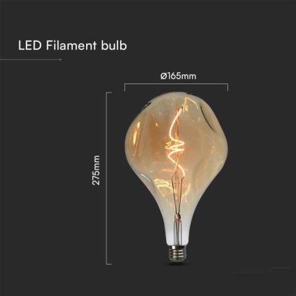 LED Žárovka FILAMENT A165 E27/4W/230V 2700K