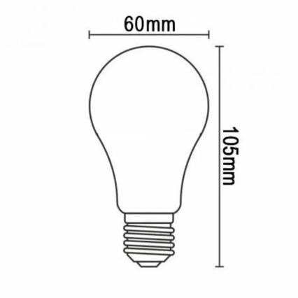 LED Žárovka BÍLÝ FILAMENT A60 E27/13W/230V 4000K