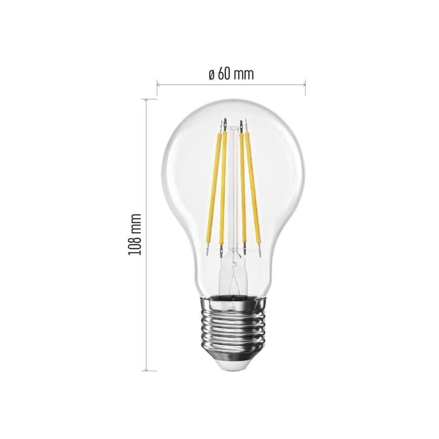 LED Žárovka FILAMENT A60 E27/3,8W/230V 2700K Energetická třída A